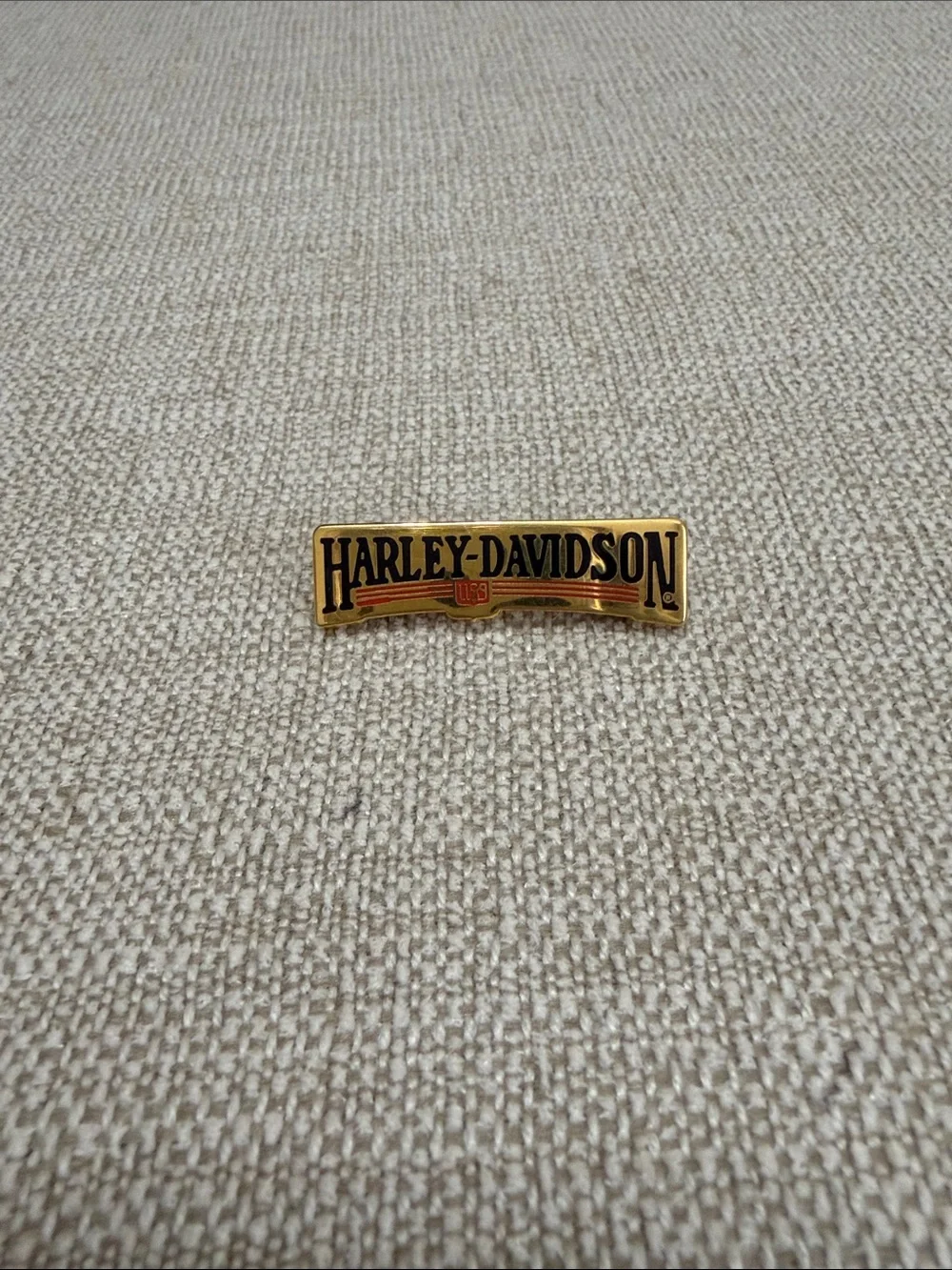 Harley-Davidson Gold and Black Logo Pin with Red Accent